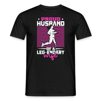 Proud husband - prosthetic leg - Men's T-Shirt - black - Front - AI Model Male 178 light (178cm)