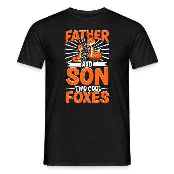 Coole Füchse - Vater und Sohn - Männer T-Shirt - Schwarz - Vorne - AI Model Male 178 light (178cm)