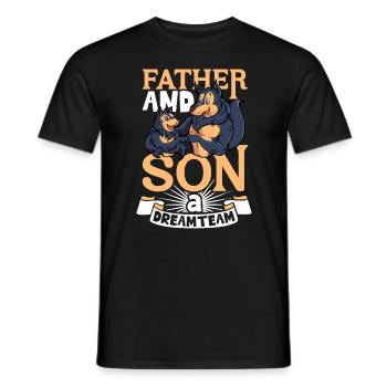 The dream team - father and son - Men's T-Shirt - black - Front - AI Model Male 178 light (178cm)