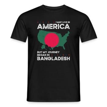 Born Bangladeshi Bangladesh American USA - Men's T-Shirt - black - Front - AI Model Male 178 light (178cm)
