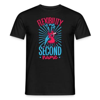 Flamingo beim Aerial Silks - Männer T-Shirt - Schwarz - Vorne - AI Model Male 178 light (178cm)