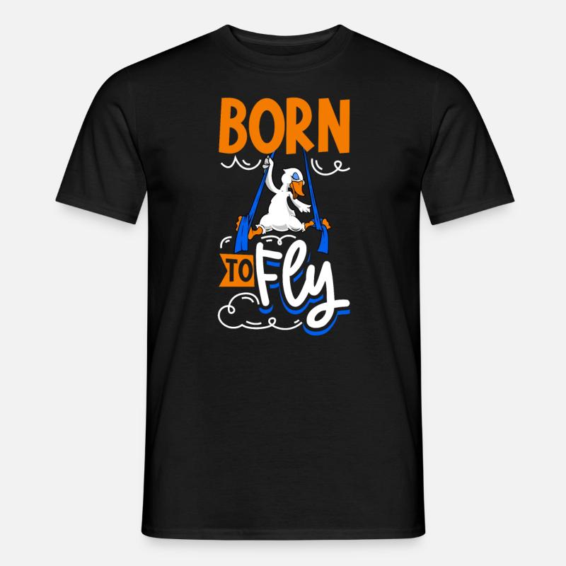 Schwan beim Aerial Silks - Männer T-Shirt - Schwarz
