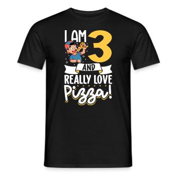 Ich bin 3 - Jungen Pizza - Männer T-Shirt - Schwarz - Vorne - AI Model Male 178 light (178cm)