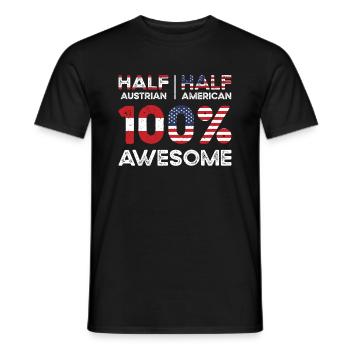 Half Austrian Austria American USA Citizenship - Men's T-Shirt - black - Front - AI Model Male 178 light (178cm)
