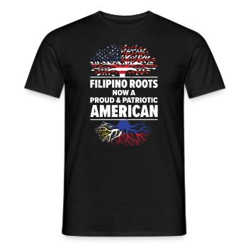 Né philippin Philippines Américains USA - T-shirt homme - noir - Devant - AI Model Male 178 light (178cm)