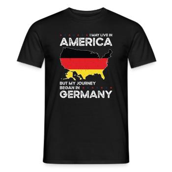 Geboren Deutsch Deutschland Amerikanisch USA - Männer T-Shirt - Schwarz - Vorne - AI Model Male 178 light (178cm)
