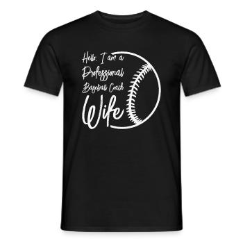 Femme entraîneur de baseball Mère qui travaille - T-shirt homme - noir - Devant - AI Model Male 178 light (178cm)