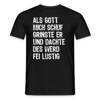 Als Gott mich schuf - Optimismus bayrisch - Spruch - Männer T-Shirt - Schwarz - Vorne - AI Model Male 178 light (178cm)