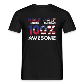 Moitié haïtien haïtien américain USA - T-shirt homme - noir - Devant - AI Model Male 178 light (178cm)