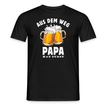 Vatertag Papa hat Durst - Bier trinken - Männertag - Männer T-Shirt - Schwarz - Vorne - AI Model Male 178 light (178cm)