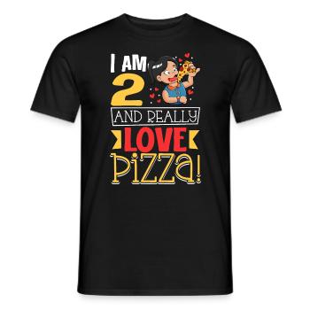 I'm 2 - Girls Pizza - Men's T-Shirt - black - Front - AI Model Male 178 light (178cm)