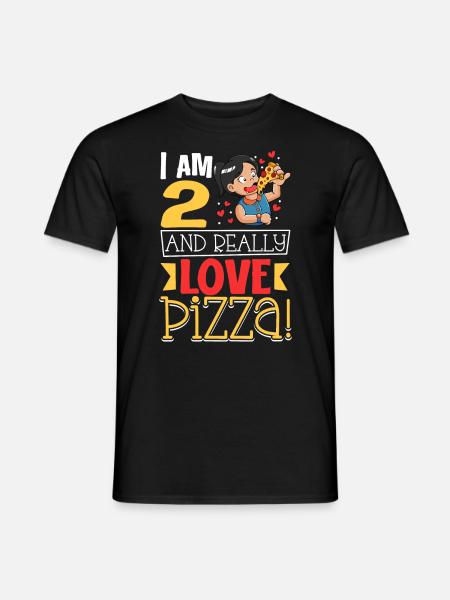 Ich bin 2 - Mädchen Pizza - Mænd T-shirt - sort