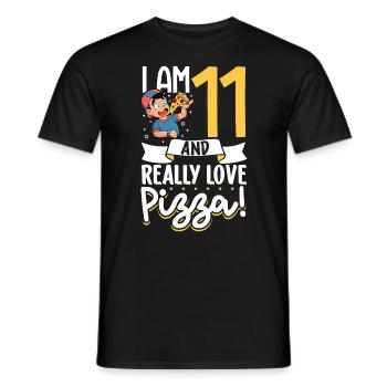 J’ai 11 ans - Boys Pizza - T-shirt homme - noir - Devant - AI Model Male 178 light (178cm)