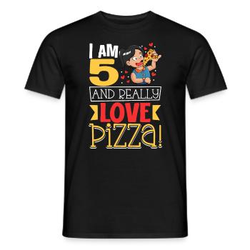 I'm 5 - Girl Pizza - Men's T-Shirt - black - Front - AI Model Male 178 light (178cm)
