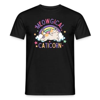 Meowgical Caticorn - Men's T-Shirt - black - Front - AI Model Male 178 light (178cm)