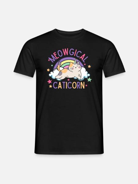 Meowgical Caticorn - Men's T-Shirt - black