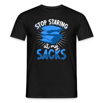 Stop staring at my sacks - Cornhole - Men's T-Shirt - black - Front - AI Model Male 178 light (178cm)