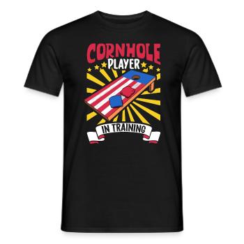 Cornhole players in training - Cornhole - Men's T-Shirt - black - Front - AI Model Male 178 light (178cm)