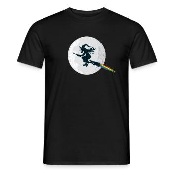 Witch with Full Moon and Rainbow Gay - Men's T-Shirt - black - Front - AI Model Male 178 light (178cm)