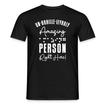 Braille-Schrift Blinde Blindheit Bewusstsein - Männer T-Shirt - Schwarz - Vorne - AI Model Male 178 light (178cm)