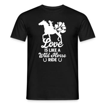 Saint-Valentin Equitation Love Horse Silhouette - T-shirt homme - noir - Devant - AI Model Male 178 light (178cm)