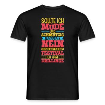 Müde und schmutzig - Drillinge - Männer T-Shirt - Schwarz - Vorne - AI Model Male 178 light (178cm)