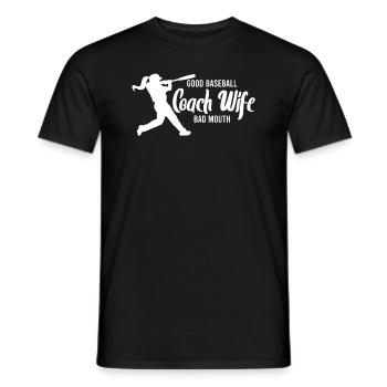 Femme entraîneur de baseball Mère qui travaille - T-shirt homme - noir - Devant - AI Model Male 178 light (178cm)