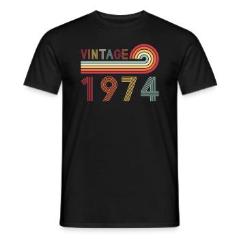 Drôle de millésime né en 1974 anniversaire - T-shirt homme - noir - Devant - AI Model Male 178 light (178cm)