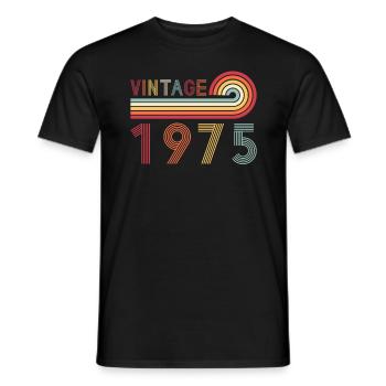 Drôle de millésime né en 1975 Anniversaire - T-shirt homme - noir - Devant - AI Model Male 178 light (178cm)