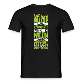 Müde und schmutzig - zwei Töchter - Männer T-Shirt - Schwarz - Vorne - AI Model Male 178 light (178cm)