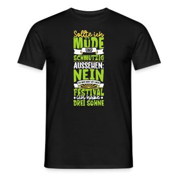 Müde und schmutzig - drei Söhne - Männer T-Shirt - Schwarz - Vorne - AI Model Male 178 light (178cm)
