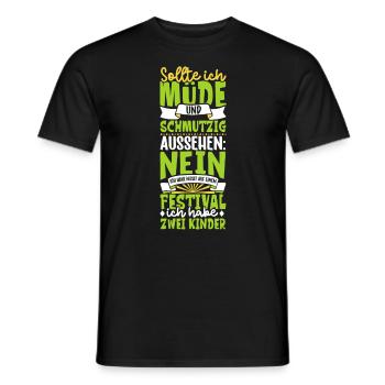 Müde und schmutzig - zwei Kinder - Männer T-Shirt - Schwarz - Vorne - AI Model Male 178 light (178cm)