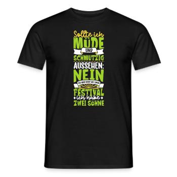 Müde und schmutzig - zwei Söhne - Männer T-Shirt - Schwarz - Vorne - AI Model Male 178 light (178cm)