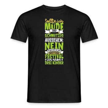 Müde und schmutzig - drei Kinder - Männer T-Shirt - Schwarz - Vorne - AI Model Male 178 light (178cm)
