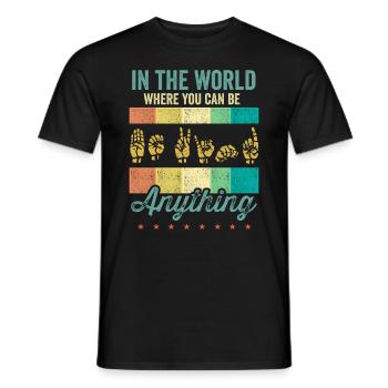 Amerikanische Gebärdensprache ASL Be Kind - Männer T-Shirt - Schwarz - Vorne - AI Model Male 178 light (178cm)