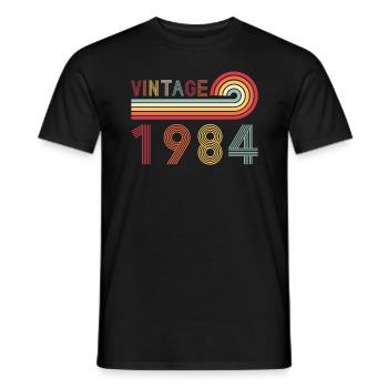 Funny Vintage Born in 1984 Birthday - Men's T-Shirt - black - Front - AI Model Male 178 light (178cm)