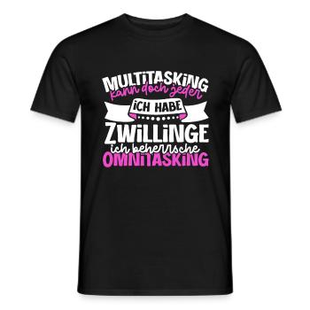 Multitasking kann jeder - Mutter von Zwillingen - Männer T-Shirt - Schwarz - Vorne - AI Model Male 178 light (178cm)