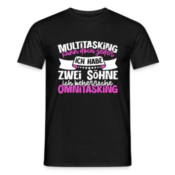 Multitasking kann jeder - Mutter und Söhne - Männer T-Shirt - Schwarz - Vorne - AI Model Male 178 light (178cm)