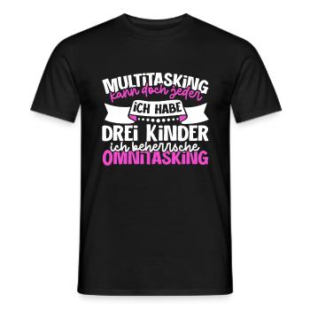Multitasking kann jeder - Mutter und Kinder - Männer T-Shirt - Schwarz - Vorne - AI Model Male 178 light (178cm)