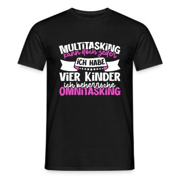 Multitasking kann jeder - Mutter und Kinder - Männer T-Shirt - Schwarz - Vorne - AI Model Male 178 light (178cm)