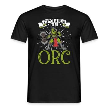 Kein geek - D20 Rollenspiel Charakter - Ork - Männer T-Shirt - Schwarz - Vorne - AI Model Male 178 light (178cm)