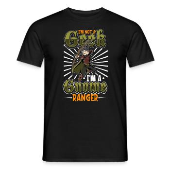 Kein geek - D20 Rollenspiel Charakter - Waldläufer - Männer T-Shirt - Schwarz - Vorne - AI Model Male 178 light (178cm)