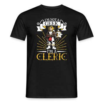 Kein geek - D20 Rollenspiel Charakter - Kleriker - Männer T-Shirt - Schwarz - Vorne - AI Model Male 178 light (178cm)