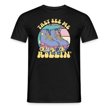 Sie sehen, dass ich Roller Derby Frauen Skaten rol - Männer T-Shirt - Schwarz - Vorne - AI Model Male 178 light (178cm)