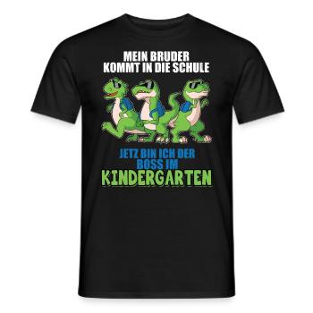 Mein Bruder Kommt In Die Schule Jetzt Bin Ich Boss - Männer T-Shirt - Schwarz - Vorne - AI Model Male 178 light (178cm)