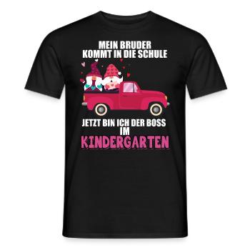 Mein Bruder Kommt In Die Schule Jetzt Bin Ich Boss - Männer T-Shirt - Schwarz - Vorne - AI Model Male 178 light (178cm)