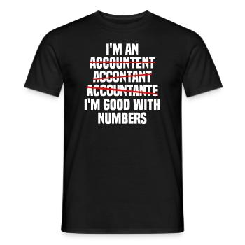 Examen d’auditeur fiscal - T-shirt homme - noir - Devant - AI Model Male 178 light (178cm)