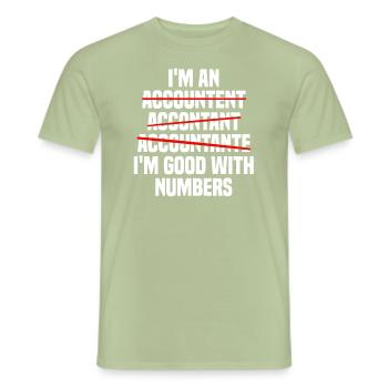 Wirtschaftsprüfer Steuerprüfer Examen - Männer T-Shirt - Sage - Vorne - AI Model Male 178 light (178cm)