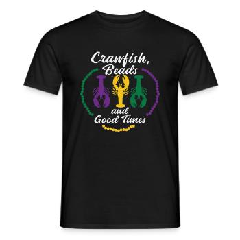 Mardi Gras Beads Carnival Crawfish Party Drinking - Men's T-Shirt - black - Front - AI Model Male 178 light (178cm)