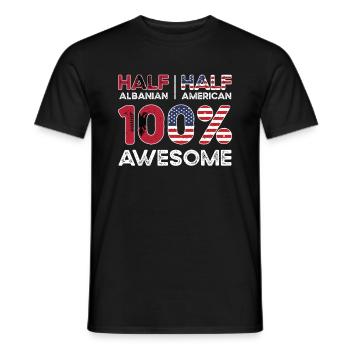 Halb Albaner Albanien Amerikaner USA - Männer T-Shirt - Schwarz - Vorne - AI Model Male 178 light (178cm)